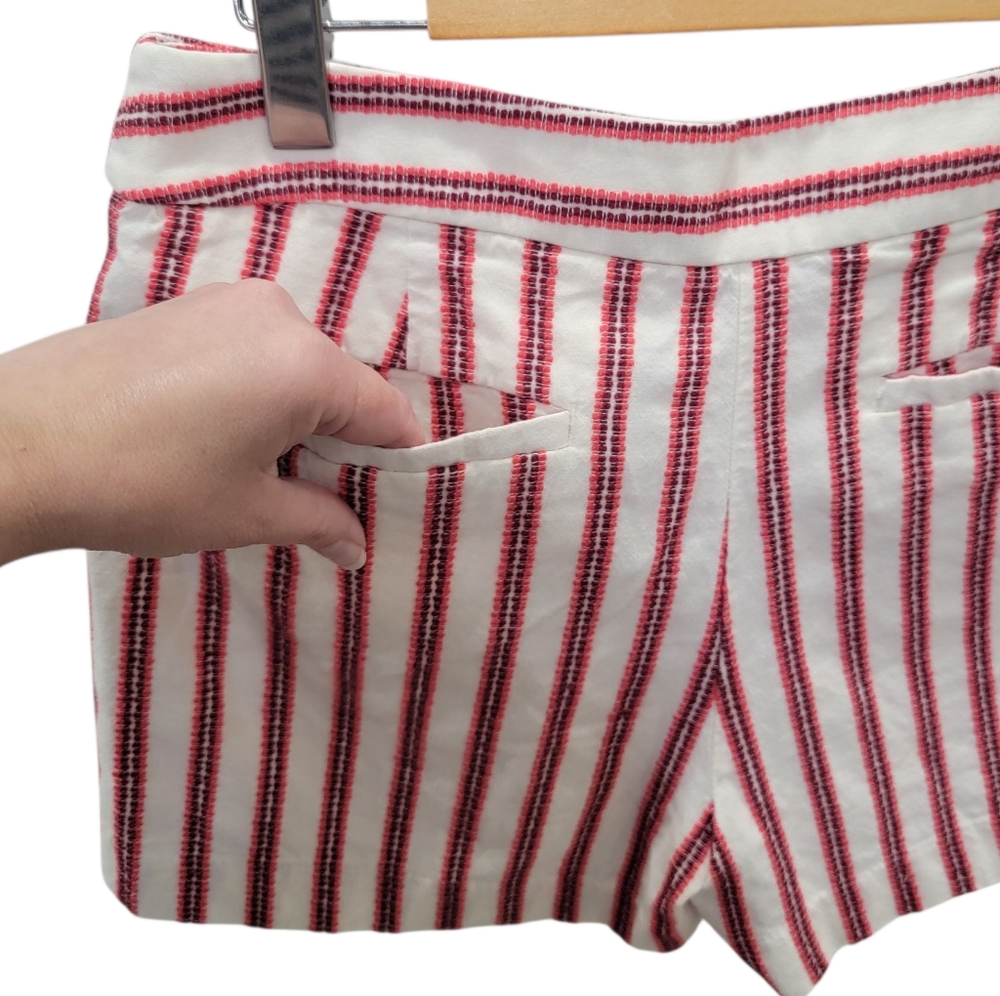 LOFT Striped Shorts Red Cream Euro Summer Cotton Blend Pockets Women’s
Size 6 - Picture 9 of 14